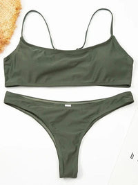 theperilsmovie Bikinis Set, Swimwear, Swimsuit, Bikini Sexy Sports Bra Push Up Bikini Set Army Green / S