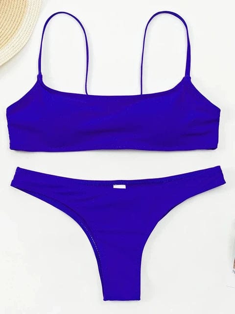 theperilsmovie Bikinis Set, Swimwear, Swimsuit, Bikini Sexy Sports Bra Push Up Bikini Set Blue / S