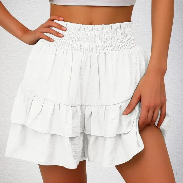 theperilsmovie Boho Skirt, Mini Skirt Boho Casual Mini Skirt White / S