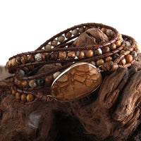 theperilsmovie Bracelets Boho Beaded Stone Wrap Bracelet Brown / One Size