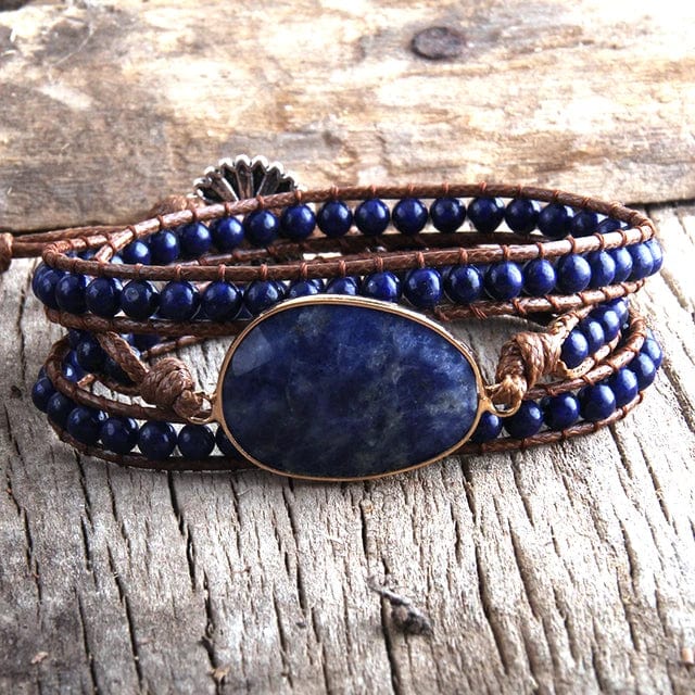 theperilsmovie Bracelets Boho Beaded Stone Wrap Bracelet Dark Blue / One Size