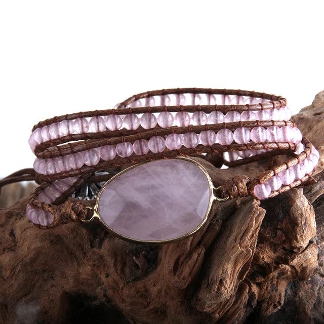 theperilsmovie Bracelets Boho Beaded Stone Wrap Bracelet Pink / One Size