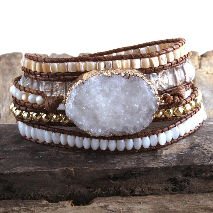 theperilsmovie Bracelets Boho Stone Beads Wrap Bracelet White / One Size