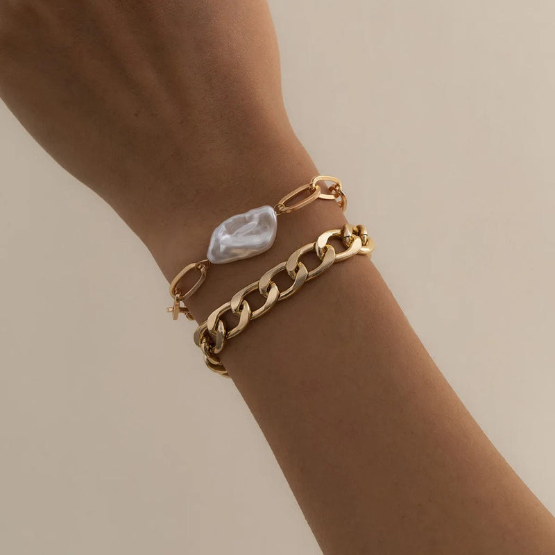 theperilsmovie Bracelets Boho White Stone Chain Bracelet Set Gold / One Size