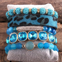 theperilsmovie Bracelets Leopard Print Multilayer Bracelet Set Blue / One Size