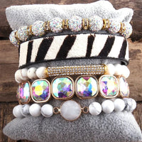 theperilsmovie Bracelets Leopard Print Multilayer Bracelet Set White / One Size