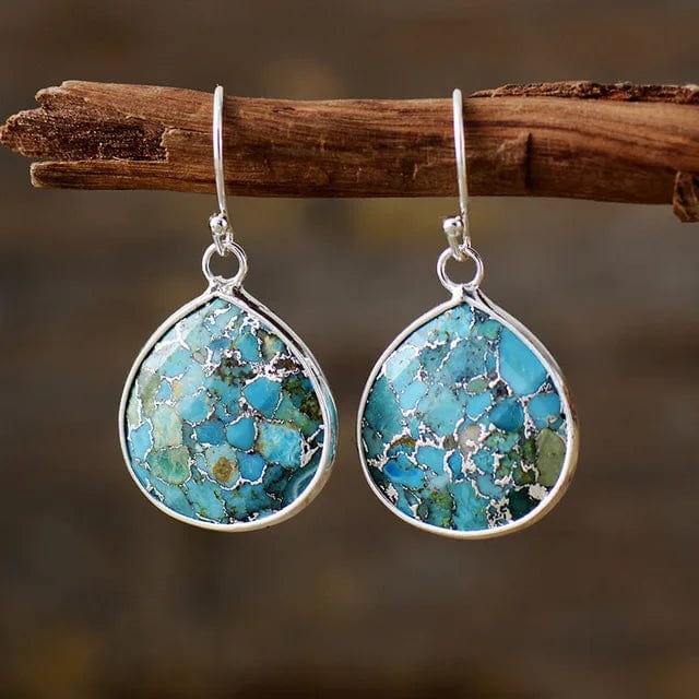 theperilsmovie Earrings, Drop Earrings Bohemian Turquoise Dangle Earrings Silver / One Size