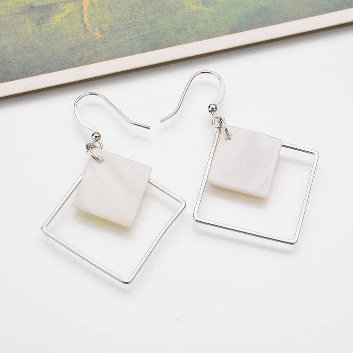 theperilsmovie Earrings, Drop Earrings, Silver Earrings Boho Square Drop Earrings Silver / One Size