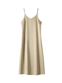 theperilsmovie Full Slips Khaki / S Long Spaghetti Strap Slip