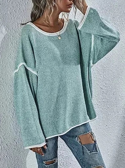 theperilsmovie Pullovers, Sweater, Knit Sweater, Long Sleeve Green / S Bohemian Oversized Casual Pullover Sweater