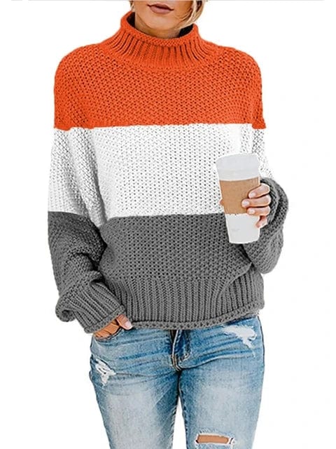 theperilsmovie Sweaters, Pullovers, Knit Sweaters Orange / S Boho Striped Knit Sweater